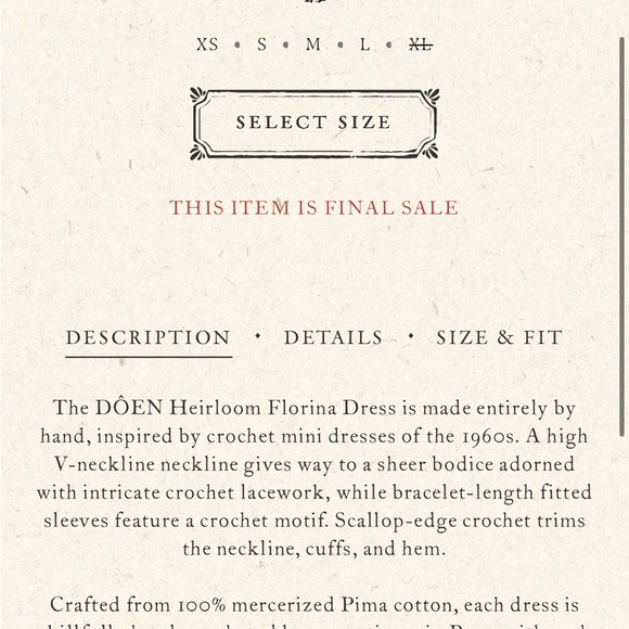 DÔEN — FLORINA Dress SMALL - Picture 6 of 7